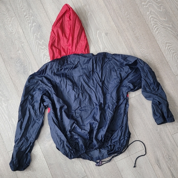 Vintage Packable Red and Navy Windbreaker Jacket - Picture 2 of 4